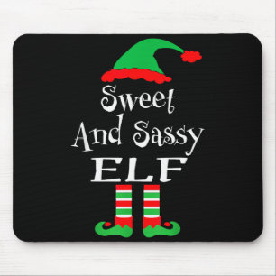 Funny Sweet And Sy Elf Shirt Xmas Family Matching Mouse Mat