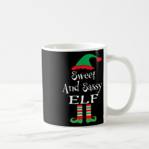 Funny Sweet And Sy Elf Xmas Family Matching Youth Coffee Mug