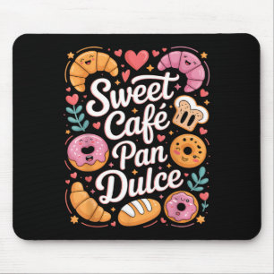 Funny sweet cafe pan dulce bakery characters Funny Mouse Mat