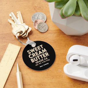 Funny Sweet Cream Butter Gift Perfect Unique Key Ring