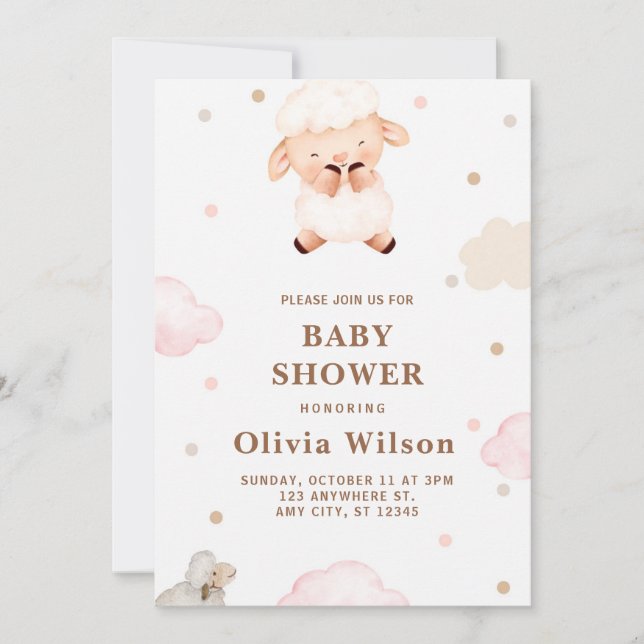 funny sweet  girls baby shower invitation (Front)