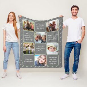 Funny Sweet Grandpa/Papa Golf Club Family  Photo  Fleece Blanket