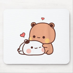 Funny Sweet Kawaii Kp Bear Panda Hugging Couple Lo Mouse Mat