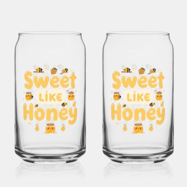 Funny "Sweet Like Honey" Bumblebee Can Glass (Front)