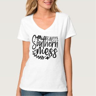 Funny sweet Southern mess word art T-Shirt