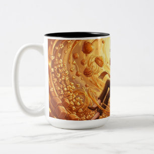 Funny Sweet Tooth Anime Girl – Caramel Cake Lover Two-Tone Coffee Mug