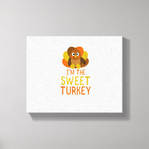 Funny Sweet Turkey Family Matching Thanksgiving  Canvas Print