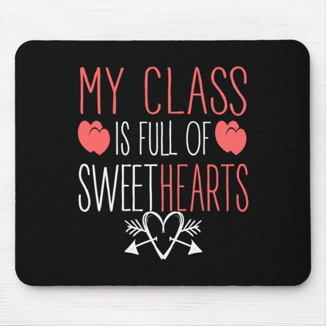 Funny Sweethearts Valentine Teacher Gift Long Slee Mouse Mat (Front)