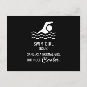 funny swimmer girl definition, for girls who love postcard