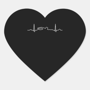 Funny Swimmer Heartbeat Apparel, Swimming Fan Mens Heart Sticker