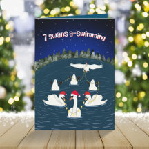 Funny Swimming 12 Days of Christmas Swans