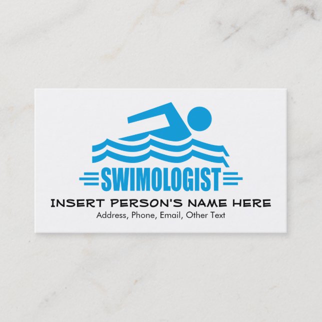 Funny Swimming Business Card (Front)