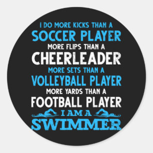 Funny Swimming Definition Swimmer Classic Round Sticker