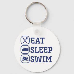 Funny Swimming Eat Sleep Swim Key Ring