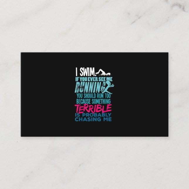 Funny Swimming Gift  A Swimmer Business Card (Front)