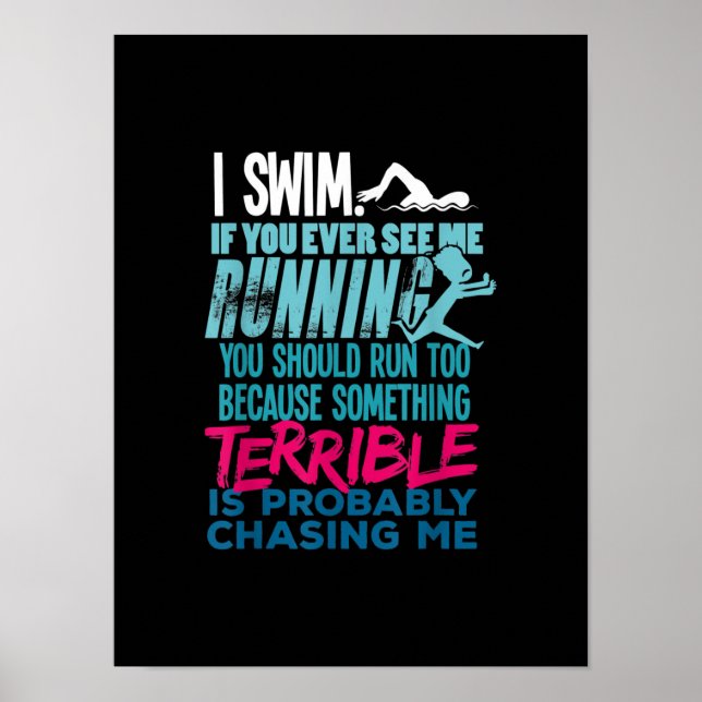 Funny Swimming Gift  A Swimmer Poster (Front)