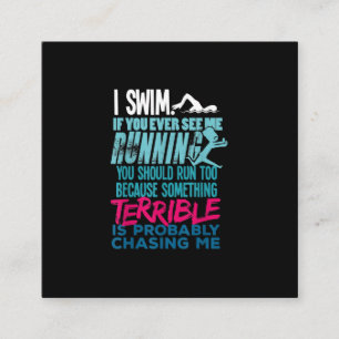 Funny Swimming Gift  A Swimmer Square Business Card
