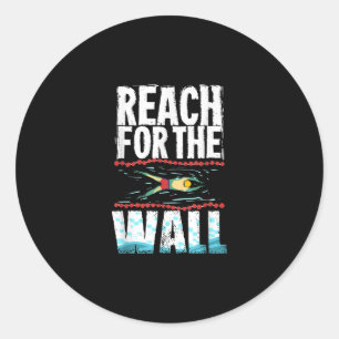 Funny Swimming Gift A Swimming Athlete Design Classic Round Sticker