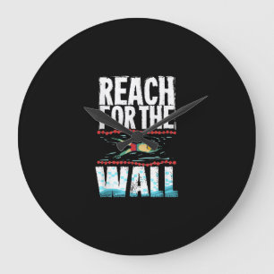 Funny Swimming Gift  A Swimming Athlete Design Large Clock
