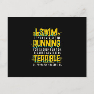 Funny Swimming Gift For Swimmer Announcement Postcard