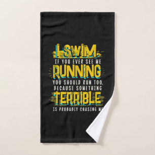 Funny Swimming Gift For Swimmer Hand Towel