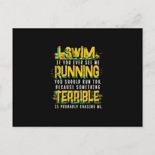 Funny Swimming Gift For Swimmer Holiday Postcard
