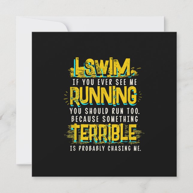 Funny Swimming Gift For Swimmer Invitation (Front)