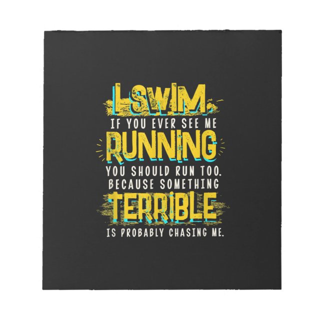 Funny Swimming Gift For Swimmer Notepad (Front)