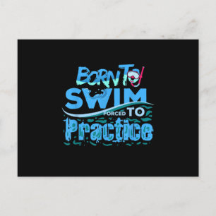 Funny Swimming Gift Swimming Design Announcement Postcard