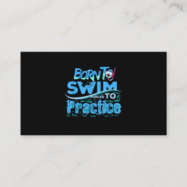 Funny Swimming Gift  Swimming Design Business Card (Front)