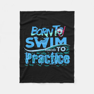 Funny Swimming Gift  Swimming Design Fleece Blanket