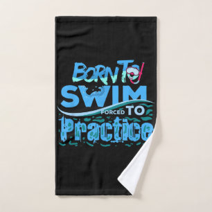 Funny Swimming Gift  Swimming Design Hand Towel