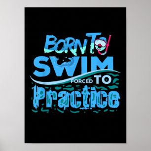 Funny Swimming Gift Swimming Design Poster
