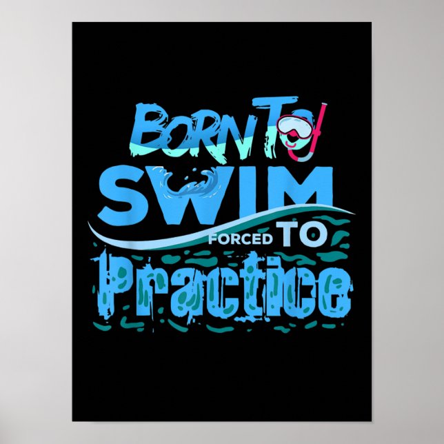 Funny Swimming Gift  Swimming Design Poster (Front)