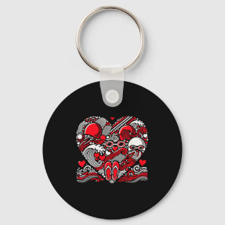 Funny Swimming Heart Valentine Swimmer Womens Mens Key Ring