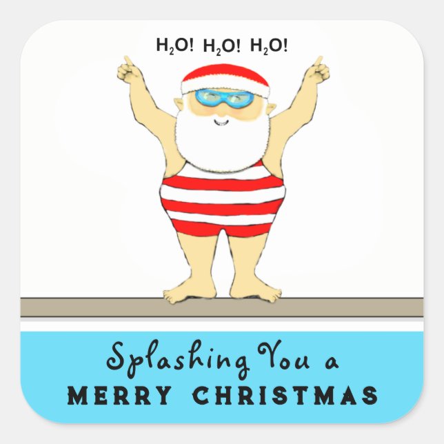 Funny Swimming Holiday Classic Round Sticker (Front)