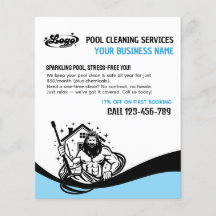 Funny Swimming Pool Cleaning Advertising Fly