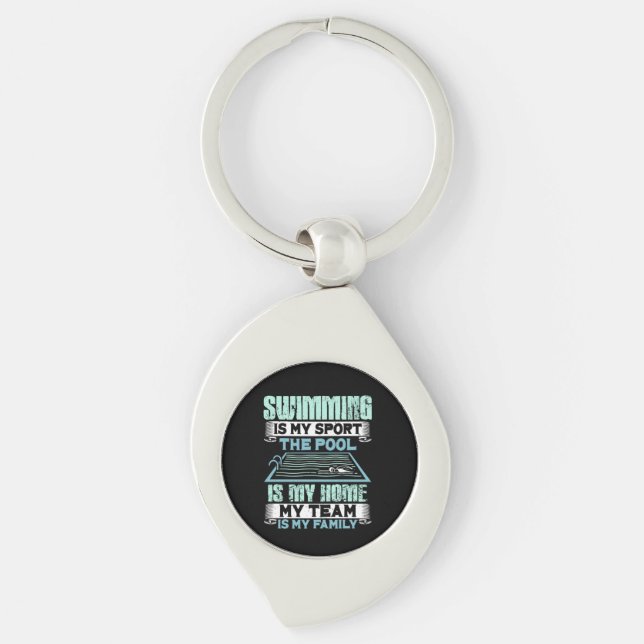 Funny Swimming Quote Key Ring (Front)