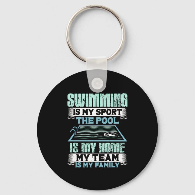 Funny Swimming Quote Key Ring (Front)