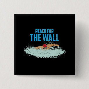 Funny Swimming Quote Swimmer Gift 15 Cm Square Badge