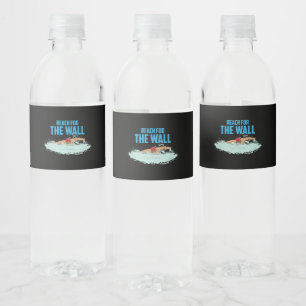 Funny Swimming Quote Swimmer Gift Water Bottle Label