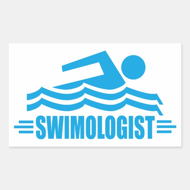 Funny Swimming Rectangular Sticker (Front)