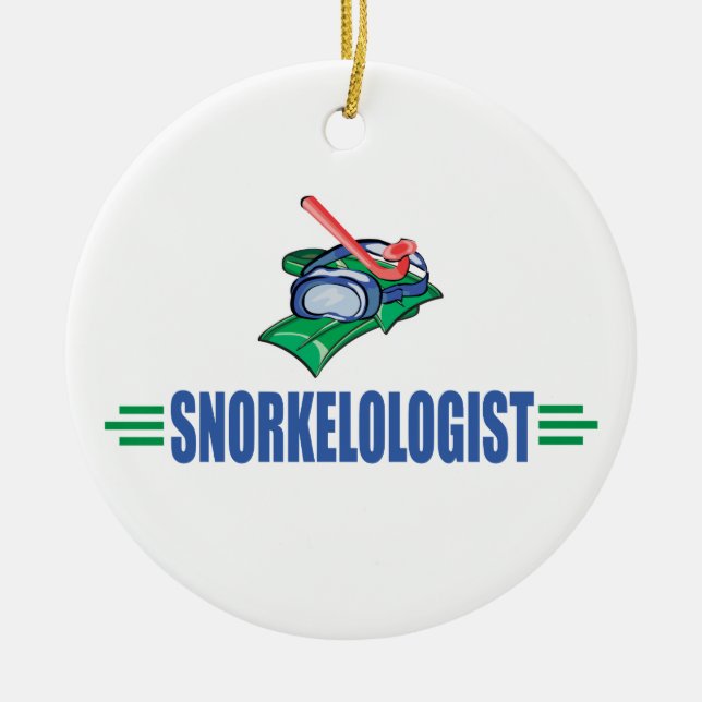 Funny Swimming, Snorkel Ceramic Tree Decoration (Front)
