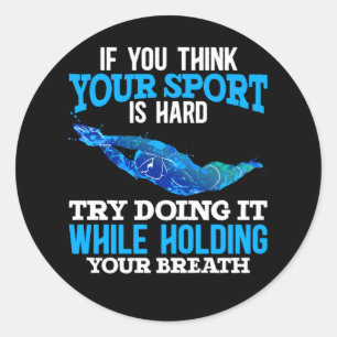 Funny Swimming Sport Swimmer Skill Classic Round Sticker