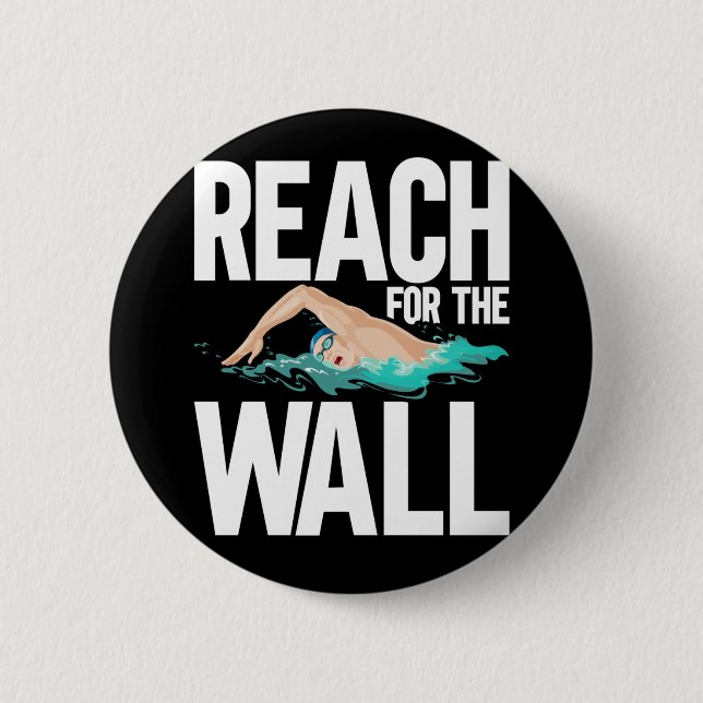 Funny Swimming Team Swimmer Quotes 6 Cm Round Badge (Front)