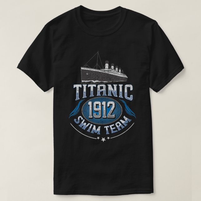 Funny Swimming  Titanic 1912 Cruise Swim Team Prem T-Shirt (Design Front)