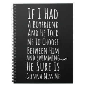 Funny Swimming Women Gifts Swimmer For Her Girls Notebook