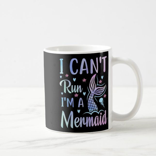 Funny Swimming Workout Mermaid I Can't Run I'm A M Coffee Mug (Right)