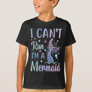 Funny Swimming Workout Mermaid I Can't Run I'm A M T-Shirt