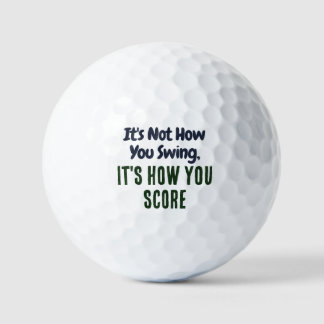 Funny Swing Score Result Achievement Keepsake Golf Balls